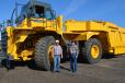 John Peters (L) and Heinrich Wiebe traveled from Mexico to bid on the Komatsu 605 equipped with a Philippi Hagenbuch body.
  