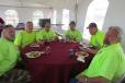 The crew from the East Norriton department of public works enjoys lunch during the open house. 