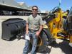 Tanner Wade of Breckenridge Rental, Breckenridge, Texas, hopes to take this JCB front-end loader back with him to add to the rental fleet. 
 