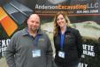 Jason Graham (L) and Brandi Gibson, both of Anderson Excavating, go over the company’s full range of construction services conducted within the Tri-State area of West Virginia, Ohio and Pennsylvania.
 