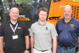 (L-R): FAE USA-PrimeTech national sales manager John DalBianco welcomes friends and guests to the event including Jeff Hayhurst and Jim Harsh of Leslie Equipment Co., Cowen, W.Va. 