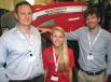 FAE and other machine manufacturer representatives come together at the event including (L-R) Giorgio Carera, FAE USA, Flowery Branch, Ga.; Sara Buysman, McCormick Tractor, Duluth, Ga.; and Davide Barratta, FAE Group, Italy. 