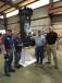 Cameron Waugh (R) with Hills Machinery goes over the Case 5,000 lb. hammer with (L-R) Rickey Osborne, Frankie Pittman and Danny Biggers, all of Ferebee Corporation in Charlotte. 