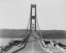 WSDOT photo.
Tacoma Narrows Bridge looking west from the east approach in Tacoma. This photo was taken August 29, 1940. 
