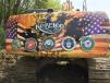 A Kobelco 330 excavator features logos of the Wounded Warrior Project, which helps Iraq and Afghanistan war veterans from the Marines, Army, Air Force and Navy. Some of these excavators have been featured in parades to raise funds for the program and create awareness of the problems facing returning veterans.
 