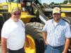 Bud Fultz (L), Old South Excavating, Murfreesboro, Tenn., and Jake Jacobs, Jacobs Construction, also based in Murfreesboro, shop for wheel loaders.
 