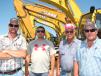 (L-R) are Jeffrey Suggs, Suggs Excavating, Dickson, Tenn; Aaron Green, Trotter Construction, Clarksville, Tenn.; and Tom Adkins and Shawn Atchison, also of Suggs Excavating. 
 