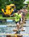 Runners completed 43 obstacles, including a splash through the JCB lake. 