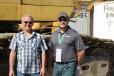 Carlos Monte (L) of McCourt Construction, Boston, Mass., and Todd Merritt, purchasing manager of Equipment 4 Rent, West Bridgewater, Mass., are looking for a good deal on equipment.  