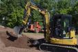 Compact excavators continue to be one of the fastest growing segments of the excavator market.  Equipped with a back blade and hydraulic thumb, the list of projects this machine can tackle is long. 