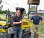 Atlas Copco’s Ben Hayward (L) and Shane Holveck had a range of Dynapac asphalt rollers on display at the event. 