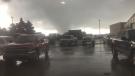 A severe storm that produced tornadoes  moved through the area during the employee appreciation night event.  