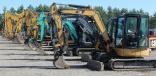 The sale featured a great quantity of excavators and other earthmoving machines. 