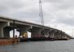 NJDOT photo. This view is of the new Manahawkin Bay Bridge on the south side of the existing Manahawkin Bay Bridge.
 