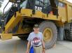 Major Klinger, who stopped in to see the Lafarge Paulding, Ohio, plant, was impressed with the size of this Cat 775F haul truck. 