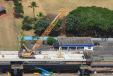 Honolulu Transit photo. Guideway construction makes its way east towards Lehua Avenue in Pearl City. 