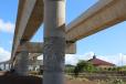 Honolulu Transit photo. Aesthetic columns now hold guideway spans at the East Kapolei Station (11.4.2015). 