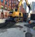 The Hydrema MX14 wheeled excavator is able to comfortably operate on Causeway street in downtown Boston. 