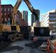 The notorious narrow, congested streets of Boston are no match for a Hydrema compact wheeled excavator. 
