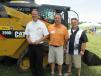(L-R):?Art Westfall, Brian Speelman and Brian Gillard, all of Ohio CAT, spoke with attendees about the show special on this Cat 299D2 compact track loader.
 