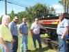 (L-R): Ricky McCrary, Ditch Witch of Georgia, goes over the features of a Ditch Witch JT25 directional drill with Archie Carson and Cliff Ouzts, city of Thomasville, Ga., utilities department; Gary Morris, Ditch Witch of Georgia; and James Williams of the city of Thomasville.