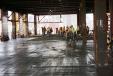 Crews pour the concrete floor of the Van Ness and Geary Campus hospital.
 