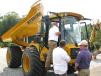 Attendees take advantage of the opportunity to get a feel for the Hydrema 912HM off-road trucks. 