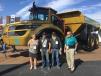 (L-R): Minnie, Kevin and Tony Beets of Discovery Channel’s “Gold Rush” and Ian Harvey, director of publicity of Volvo, celebrate the company’s 50th anniversary with the Volvo Golden Hauler. 