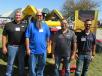 (L-R): Bob Candee of Fecon was on hand at the Company Wrench/Taylor Rental equipment display to assist Gabe Clark, Kevin Dodds and Tony Little to talk about th equipment.
