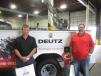 Scott Dickey (L) and Roland Hammond, both of Murphy Tractor & Equipment tour the shop area at the DEUTZ Power Center Midwest.
 