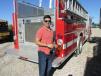 Alonso Montenegro of A.M. Fire Truck Inc. hopes to take this fire truck manufactured by E1 back to Rockwall, Texas, with him. 
 