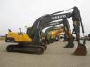 The auction featured several Volvo excavators. 