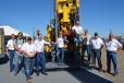 The Atlas Copco gang was all over the RD20 oil and gas drill rig. L-R are John Wolfe, Russel Gold of WSJ; Delaney Erickson, Tyler Williams of Venture Drilling; Peter Redaelli, Michelle Pettit, Ray Shelor, Todd Armstrong of Venture Drilling; Ray Kranzusch and Shane Lein.
 
