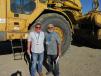 Jeff Miller (L) of Trophy Tractor in Grand Prairie, Texas, and Gregg Hoss of Hoss Machinery International of Irving, Texas, came upon this Cat 637-E scraper. 
