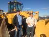 Dallas Jacobsen (L) of Epic Interests and Brian Blanchard of Integrated Machinery traveled from Buckeye, Ariz., to bid on this Cat 950F wheel loader.
