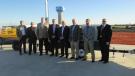  (L-R) are Craig Burkert, CFO of ROMCO; Alan Kurus, vice president of Atlas Copco; Scott Carnell, president of Atlas Copco; Robert Mullins, CEO of ROMCO; Charlie Clarkson, president of ROMCO; David Fitch, division president of ROMCO; Gable Sprague, ROMCO Power Systems division manager; and Clint Blair, regional channel manager of Atlas Copco.
