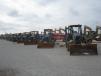 More than 1,700 equipment items and trucks were sold in the auction, including these John Deere backhoes.