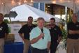 Barry Hale, founder and president of Hale Trailer, addresses the crowd at the open house.