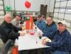(L-R): Lee Pletcher, LaVergne Pabian, Gary Cartel, Ray Gosnell and Henry Bailey, all of Car Nut Snow Removal, enjoy lunch at Bobcat Enterprises Reynoldsburg branch. 