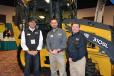 Among the Deere construction machines on display in the 4 Rivers Equipment booth was the 310 SL backhoe loader. Pictured with the backhoe (L-R) are Carlos Coons, David Middleton and Jeff Bandy, 4 Rivers territory managers.