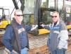 Glen Terrell (L) and David Hudmon of Hudmon Construction, Opelika, Ala., shop the selection of excavators 