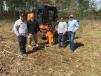 (L-R): Ral Knowlton of Nickles Land Clearing in Hodges, S.C.; Lee Smith of FAE; Donald Strickland of Stricks Forestry Mulching & Land Clearing in Honea Path, S.C.; and Giorgio Carera of FAE, discuss the PT-175, a compact size tracked carrier with 160 hp.