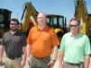 (L-R):David Thompson, JLG district manager, McConnellsburg, Pa.; George Kidwell, Skyjack business manager, Ontario, Canada; and Brian Phillips, MultiQuip district manager, Carson, Calif., came out to support the event. 