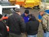 Adam Drumheller, product support manager, and Justin Bloss, service manager, showed customers how to operate the Bobcat skid loader.