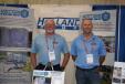Eugene Lant (L) and Joe Hoffman, both of Holland Pump, attend the expo. 