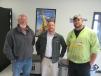 (L-R): John Mahon, Southeastern Equipment Company general service manager, joins Austin Barber, Dublin branch manager, to talk with Tyler Vesco, city of Marysville, Ohio.