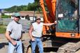 Ken Sency (L), owner of Sency Plumbing and Heating, and Rich Hoffman, owner of RH Construction, both of Weatherly, Pa., enjoy the beautiful early summer day and the Hunyady auction. 