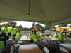 Crews look on as JCB demonstrates the features of six different machines.