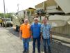 (L-R): Curt and Rodney Slusher and Bruce Cox, all of C&G Concrete, take a look at the KPI-JCI GT-200 track crusher. 
 