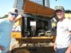 J.R. Maynard (L) and Mathew Chandler of Chandler Dozer Service, Ashland, Tenn., open up this Case 750K dozer they are interested in.
 